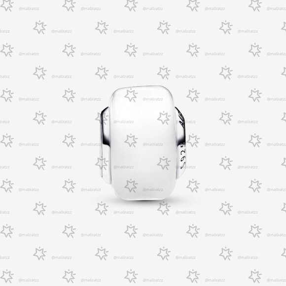 Pandora White Mini Murano Glass Charm - Picture 2 of 6